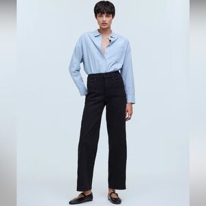 Madewell The Perfect Vintage Wide-Leg Jean in Black Size 29 NWT